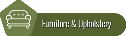 A green banner with furniture and accessories in the background.